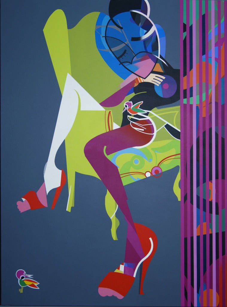 Jose Palacios, Mujer, sofa y pajaros (Donna, divano e uccelli), 2013