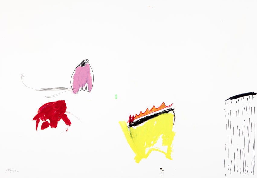 Der 1971 geborene spanische Künstler Xavi Carbonell malt als Erwachsener aktiv wie ein Kind und lässt alle seine Werke "ohne Titel", damit jeder Betrachter seine eigene Geschichte erfinden kann. Das Ergebnis ist ein unterhaltsames, frisches und