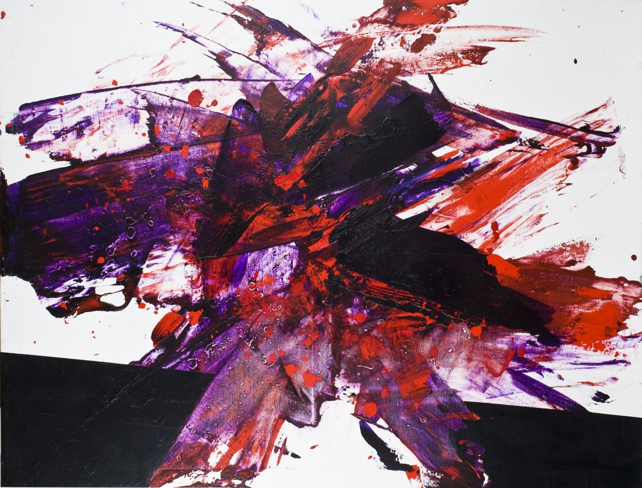 Luis Feito López Abstract Painting - Luis Feito, Abstract Red and Black, Oil on canvas, 2466