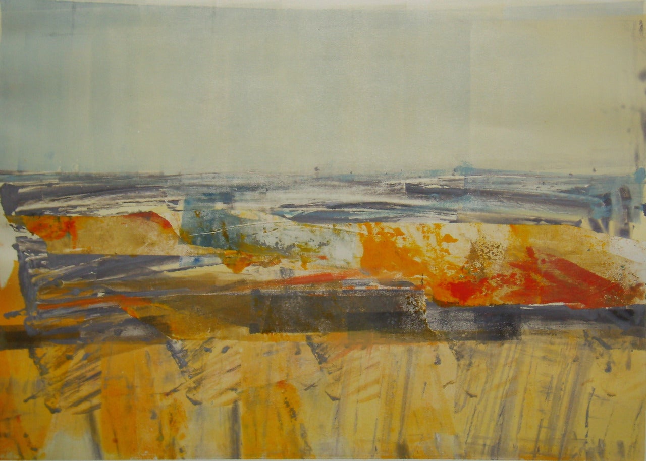 Gloria Sáez Landscape Painting - Gloria Saez, Campos de Castilla (GS239), Oil on paper, 2013