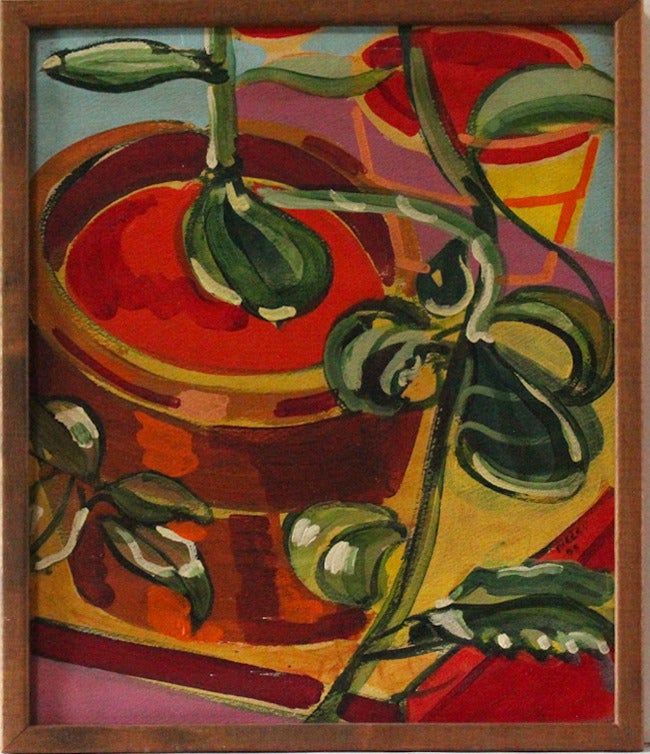 Portrait Painting Stuart Bigley - Nature morte avec plantes