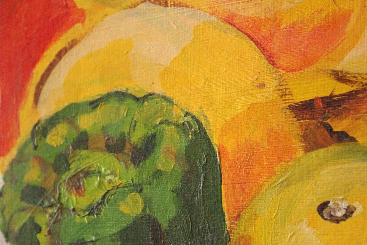 Stillleben mit Gemüse in Schale – Painting von Stuart Bigley