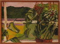 Vintage Still Life with Plants in Window 1