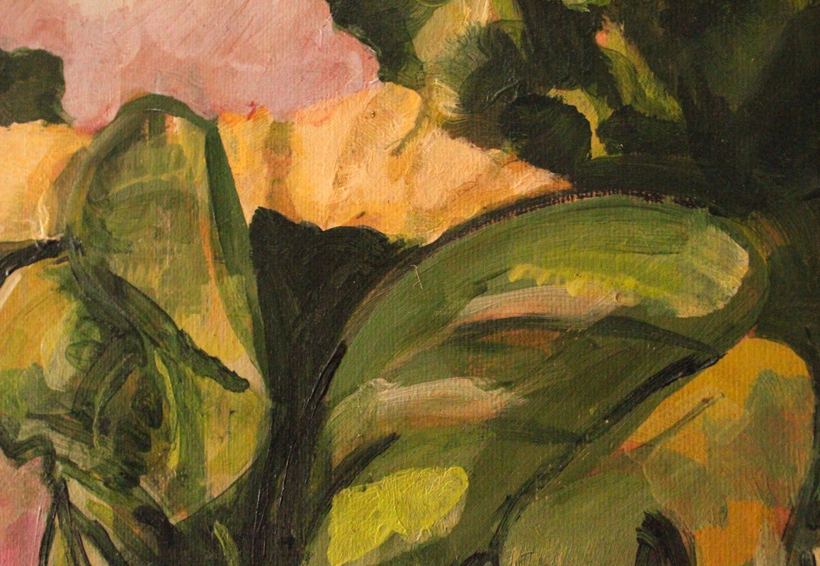 Stillleben mit Pflanzgefäßen mit Fenster 2 (Braun), Still-Life Painting, von Stuart Bigley