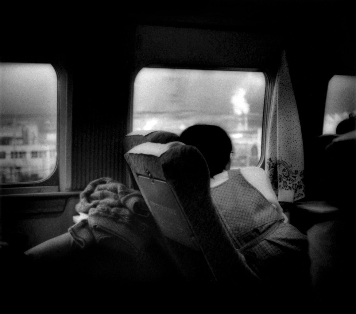 James Whitlow Delano Black and White Photograph - Gazing out from Shinkansen Bullet Train, Shizuoka Prefecture