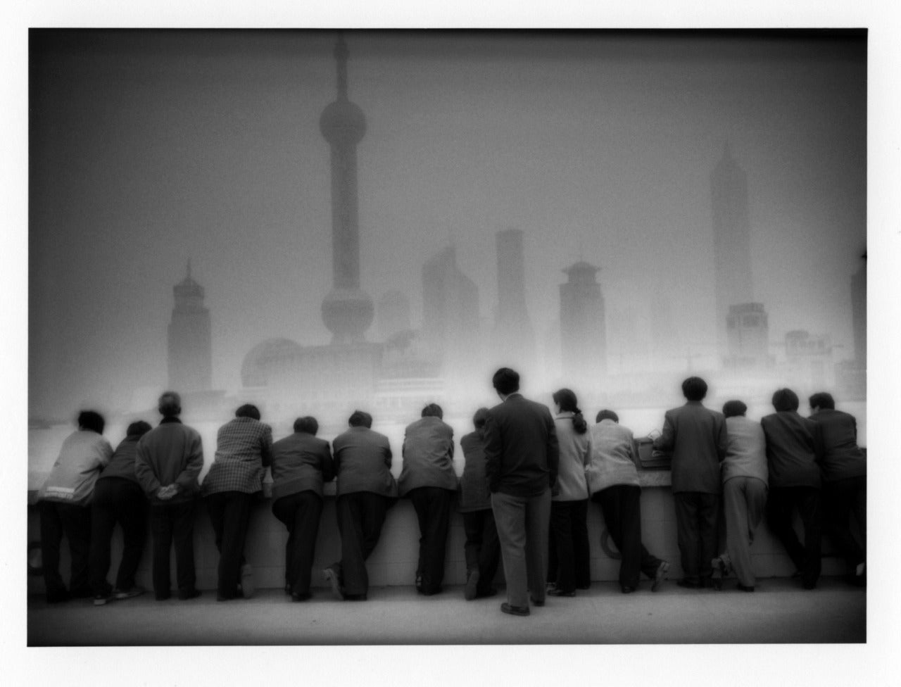 James Whitlow Delano Black and White Photograph - Pudong rises above the Bund, Shanghai, China