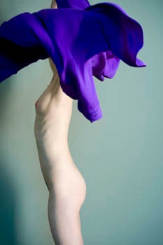 Sophie Delaporte Color Photograph - woman, nude, fashion, color, movement, Masha 20