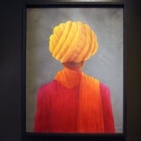 Yellow Turban, Magenta Jacket and Orange Scarf