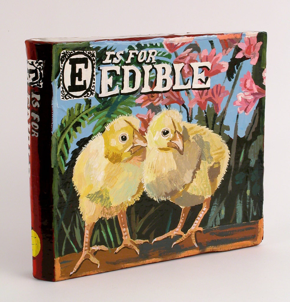 E is for Edible - Mixed Media Art by Jean Lowe