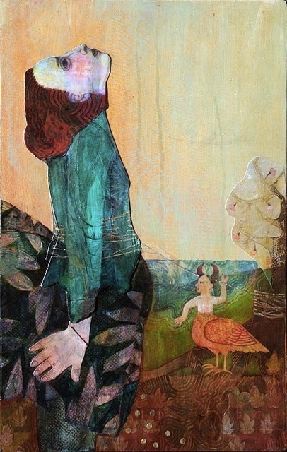 Masha and the Golden Chain - Mixed Media Art by Deirdre O'Connell