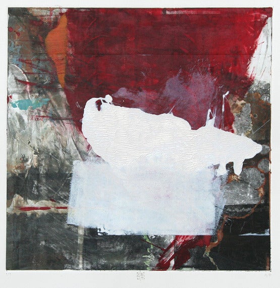 Abstract Print di Karin Bruckner - WhiteOutOutside (astratto, rosso, arancione, tonalità calda, stampa)