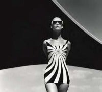 Op Art Fashion, Brigitte Bauer, Swimsuit by Sinz