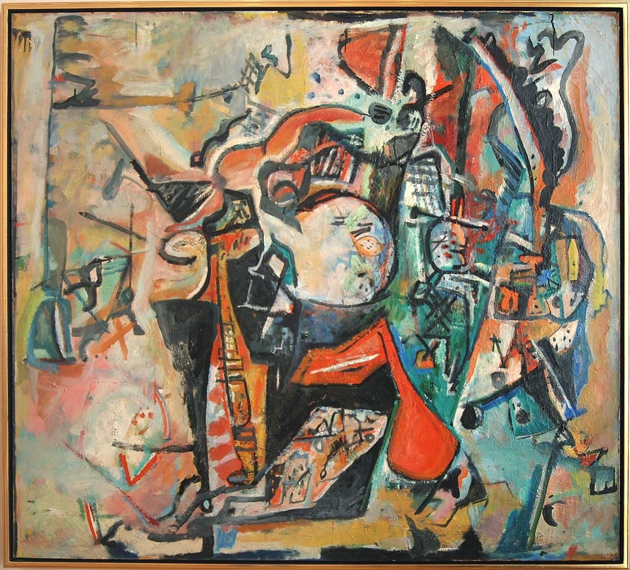 Paul Burlin Abstract Painting - Untitled (Sports Dreams)