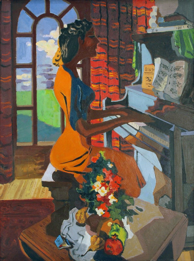Stanton MacDonald-Wright Figurative Painting - Jeune Fille au Piano