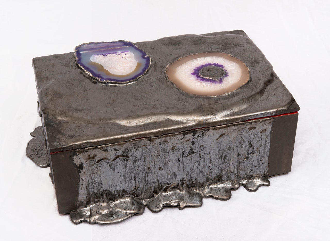 Nancy Lorenz Abstract Sculpture - Untitled (Agate Box)