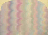 A small pale painting with a light yellow arch