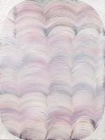 A small white painting with a white frame