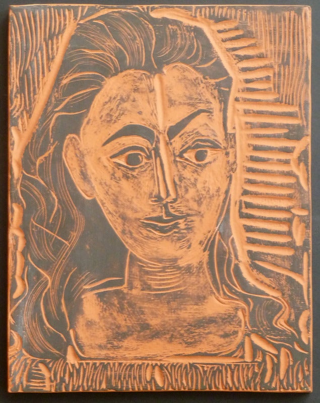 This original ceramic plaque was realised by the artist, Pablo Picasso. 
This work was conceived in 1964 and executed in an edition of 100. 
It is stamped at the back with the Madoura stamp 