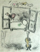 Cello and Rooster by the Open Window, from "He Who Says Things Without Saying Anything"