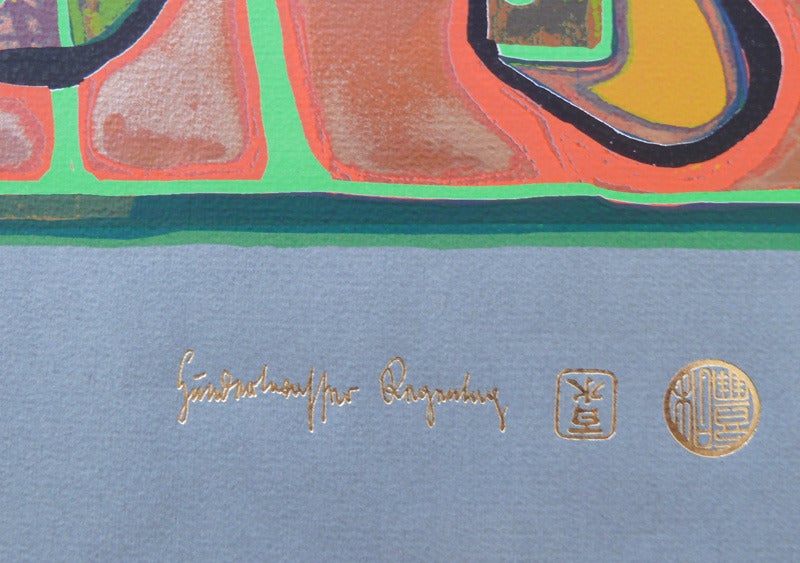 The work is signed with the artist stamp in the lower right margin. It is also numbered 