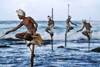 Vintage Sri Lanka Stilt Fishermen