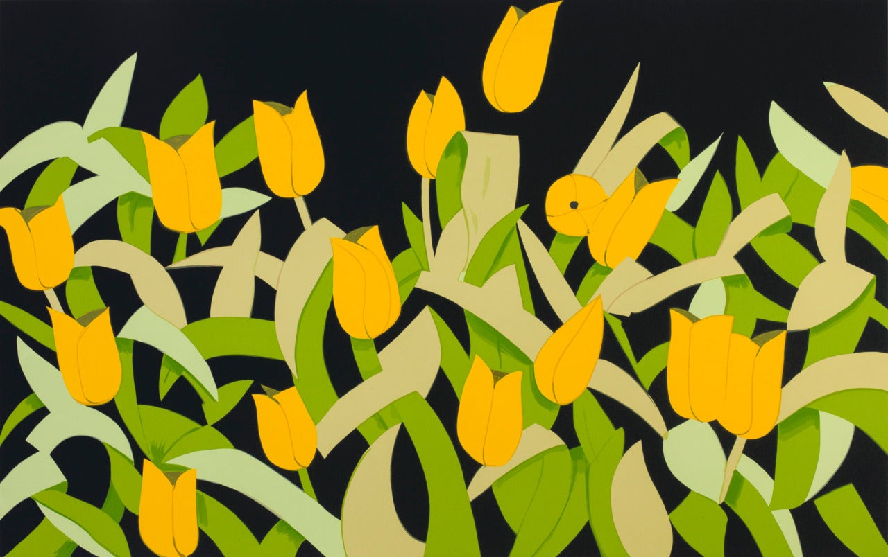 Alex Katz Landscape Print - Yellow Tulips