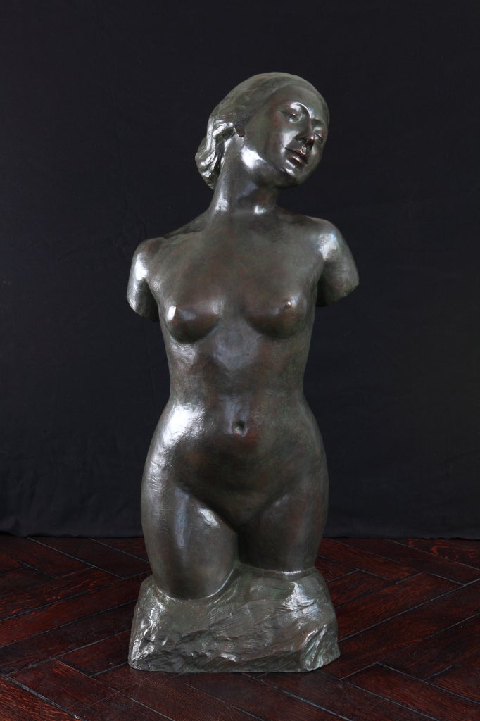 Torse féminin en bronze de Rudolf Kaesbach, vers 1905