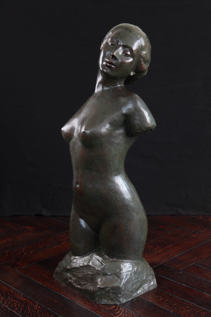 Bronze-Frauentorso aus Bronze von Rudolf Kaesbach, um 1905 im Angebot 1