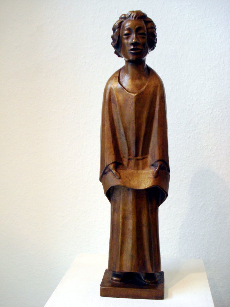 Ernst Barlach Figurative Sculpture - Singer/Convent Scholar