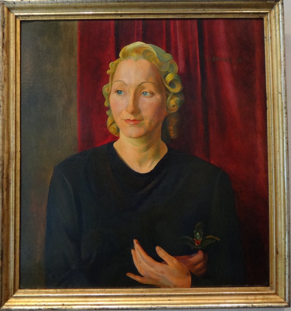 Werner Peiner - Portrait de Martha Quandt, peinture à l'huile, 1926 en vente 1