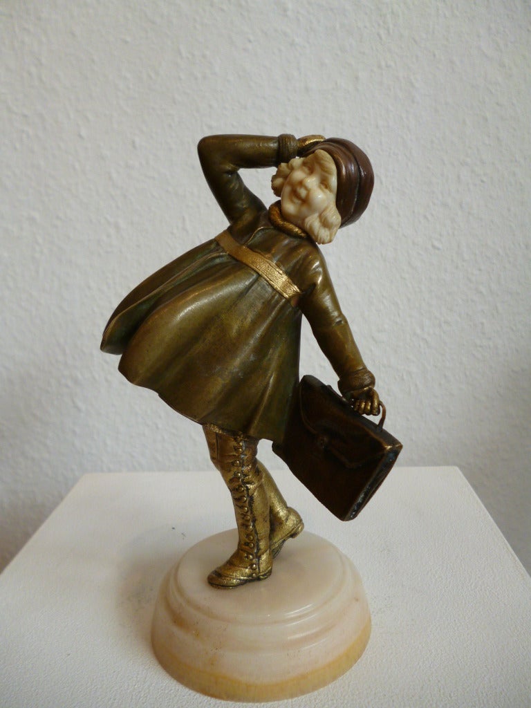 School Girl - Sculpture by Demetre Chiparus