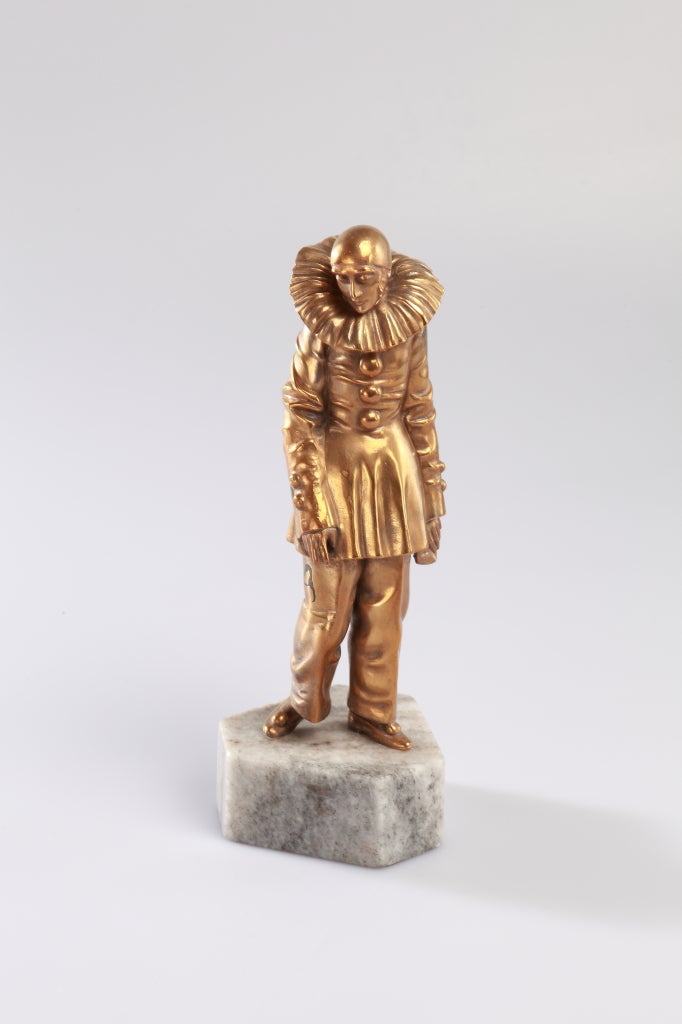 Demetre Chiparus Figurative Sculpture - Standing Pierrot
