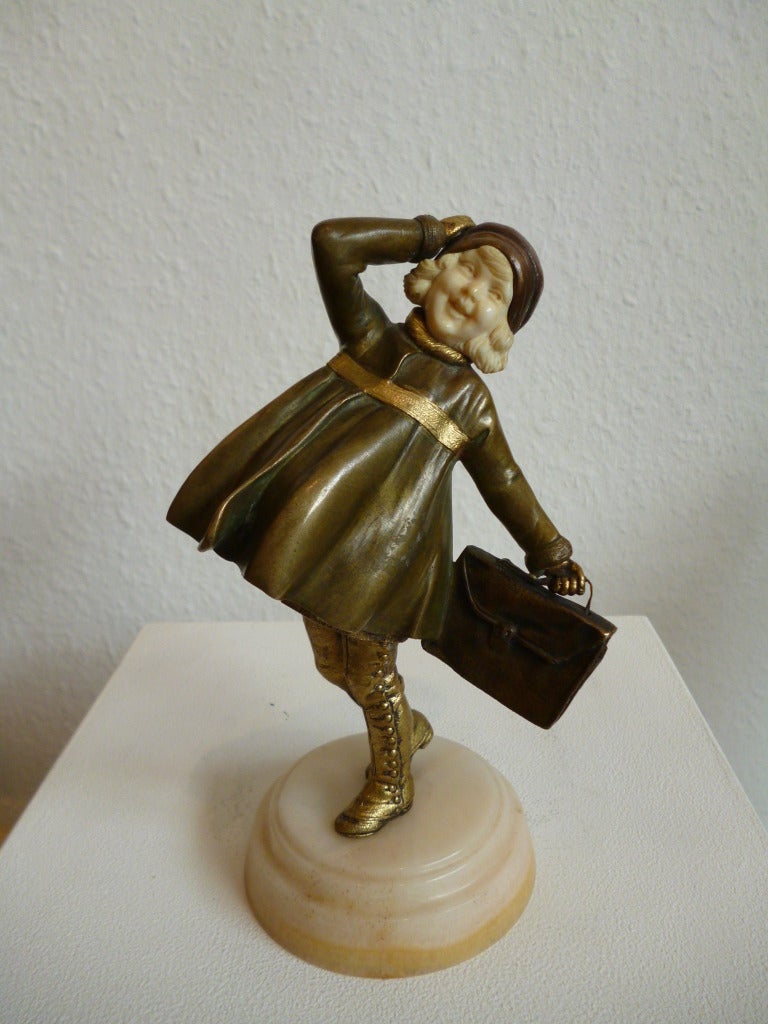 Demetre Chiparus Figurative Sculpture - School Girl