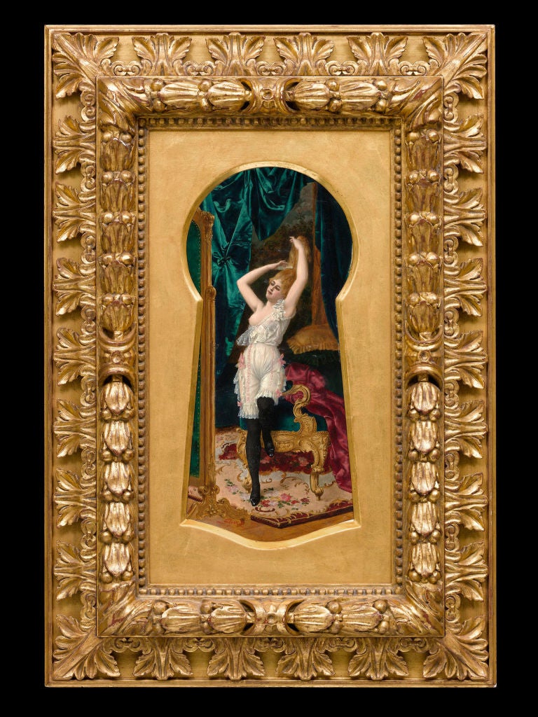 Moritz Stifter Nude Painting - Through the Keyhole