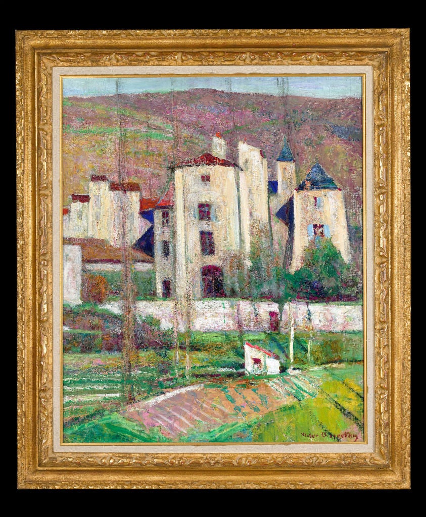 Victor Charreton <br>

1864-1937 • French

<br><br>

<em>Maison Fonte de La Tour Fondue</em><br><br>

Signed “Victor Charreton” (lower right) <br>

Oil on canvas

<br><br>

 

This brilliantly hued composition by French landscapist Victor Charreton