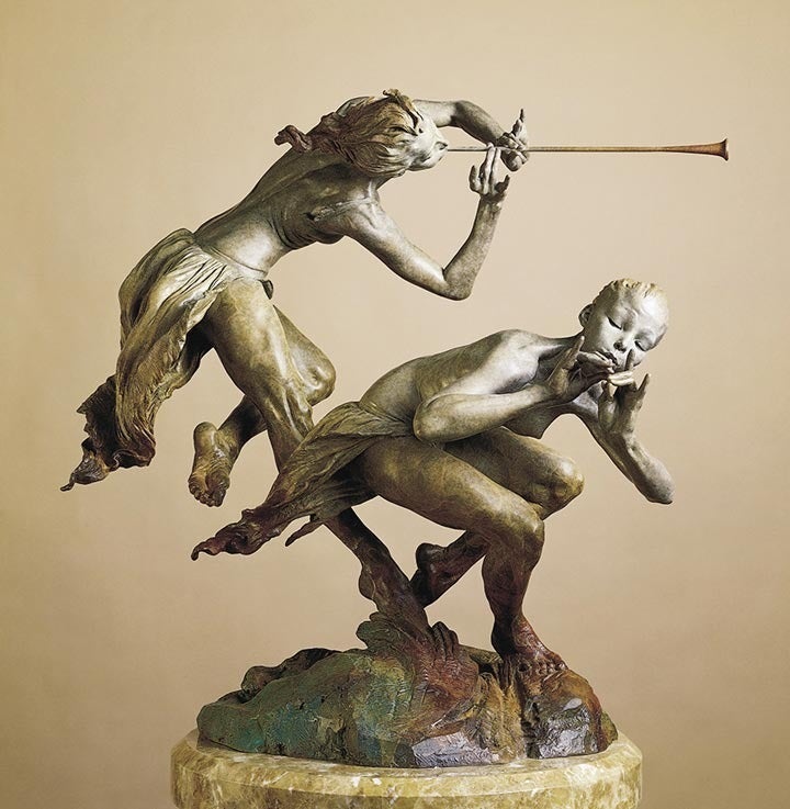 Richard MacDonald Figurative Sculpture - JOIE DE FEMME (DRAPED HALF-LIFE)