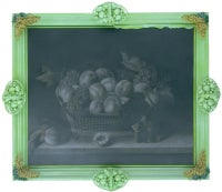 Basket with Peaches and Grapes