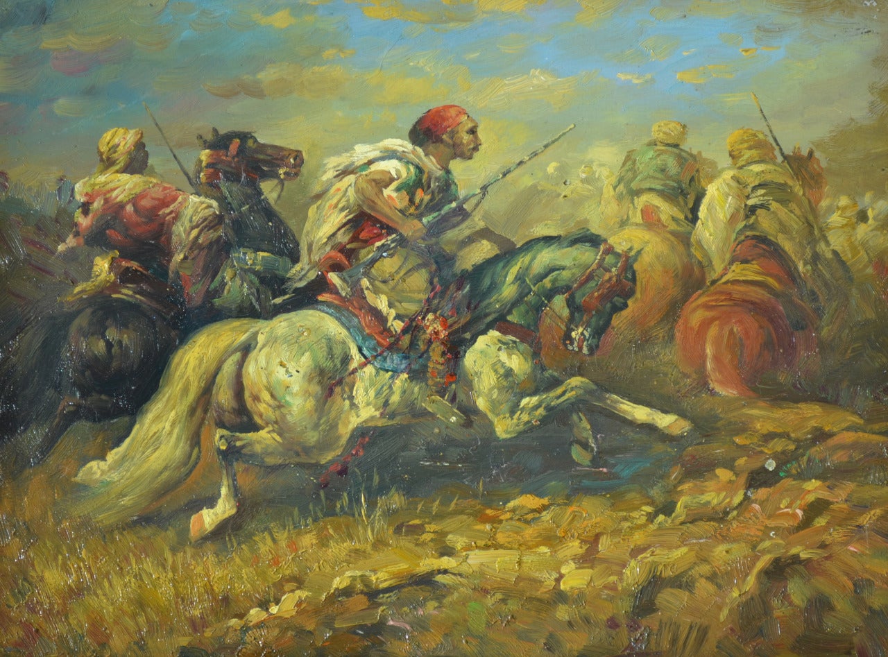 Adolf Schreyer Animal Painting - Arab Horseman