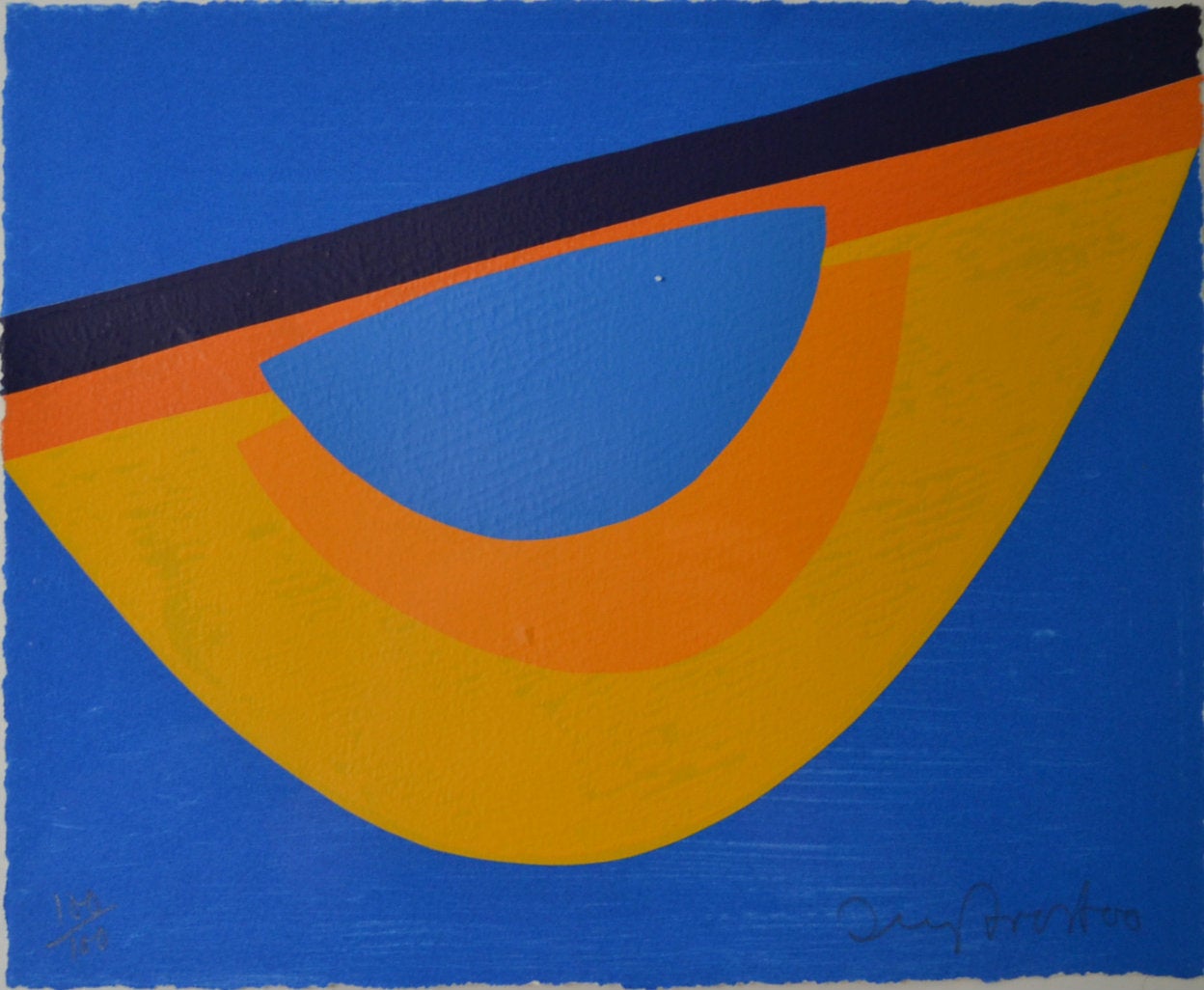 Sir Terry Frost Abstract Print - Yellow and Blue for Bowjey
