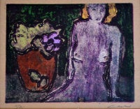 Purple Nude With Flowers
