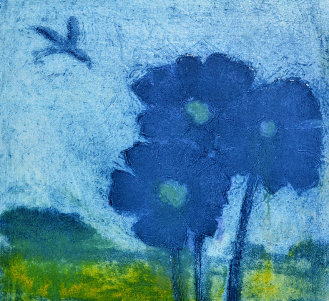 Ian Laurie Print - Blue Poppies