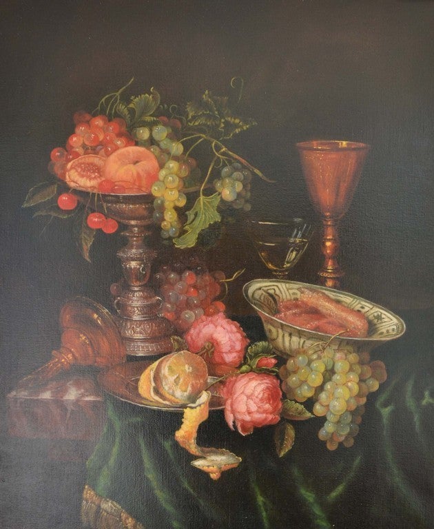 Still Life (Abraham van Beyeren ) - Painting by Jonathan Adams