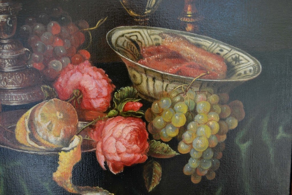 Still Life (Abraham van Beyeren ) - Brown Still-Life Painting by Jonathan Adams