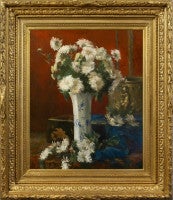 Antique Guéridon fleuri