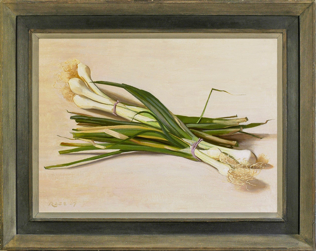 Spring onions - Painting by Stephen Rose