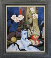 Still life with roses and fruit