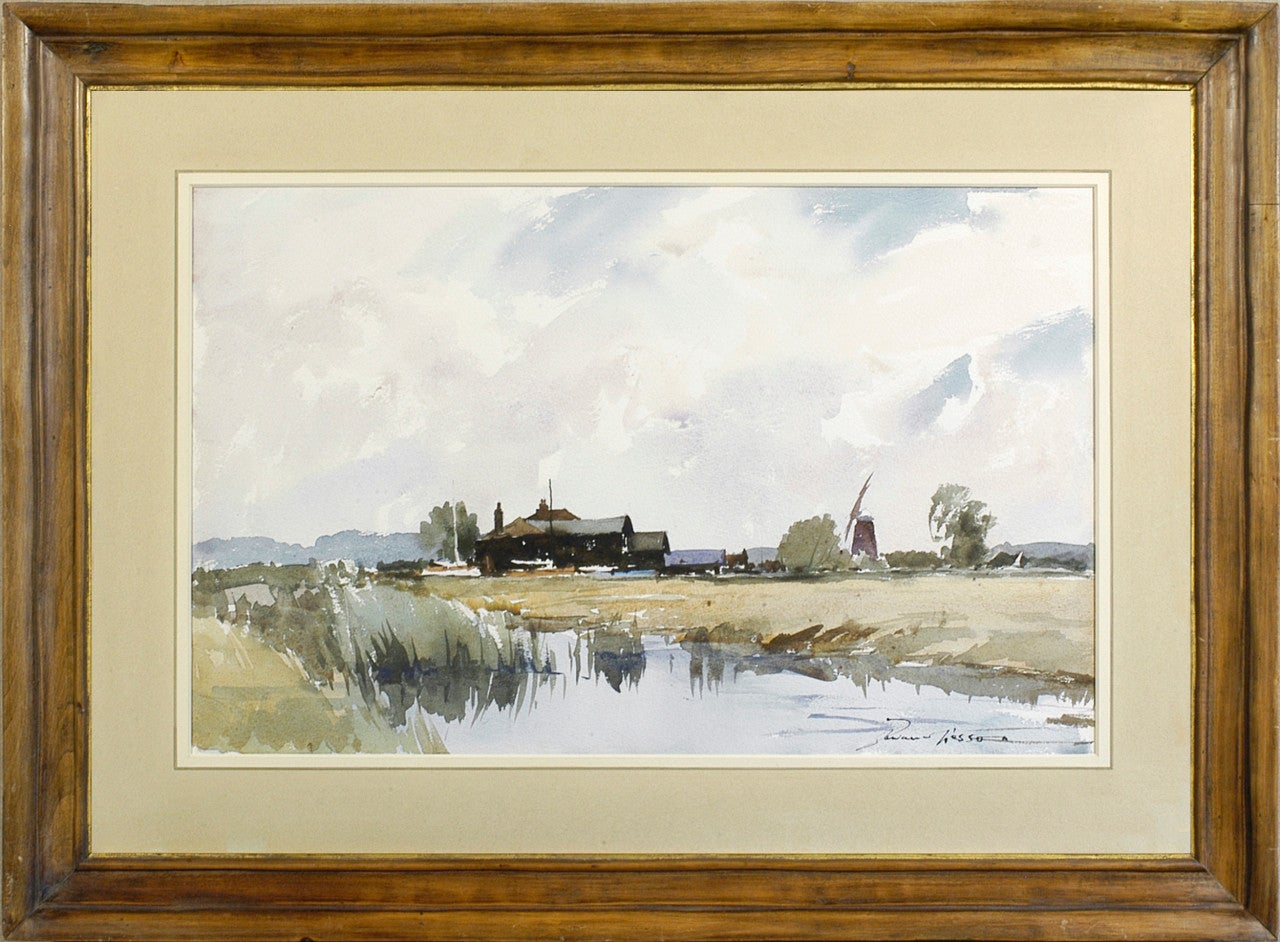 Edward Wesson Landscape Art - Near Martham Broad, West Somerton, Norfolk