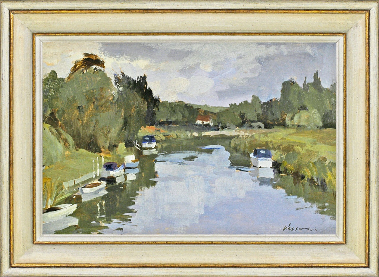 Edward Wesson Landscape Painting - On the Broads