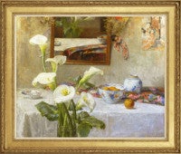 Vintage Still life with arum lilies