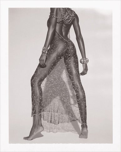 Bruno Bisang Nude Photograph - Youma Diakite, Milan - nude in transparent dress, fine art photography, 1998